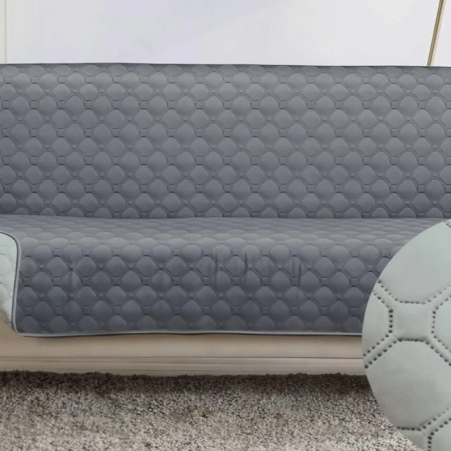Forro protector gris para sillón grande de 279 x 192 cm