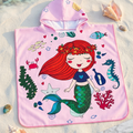 Poncho de Baño para Niña Diseño Sirena Mágica – Toalla con Capucha (60x120 cm)