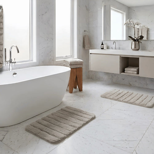Set 2 Alfombras de Baño Faux Fur