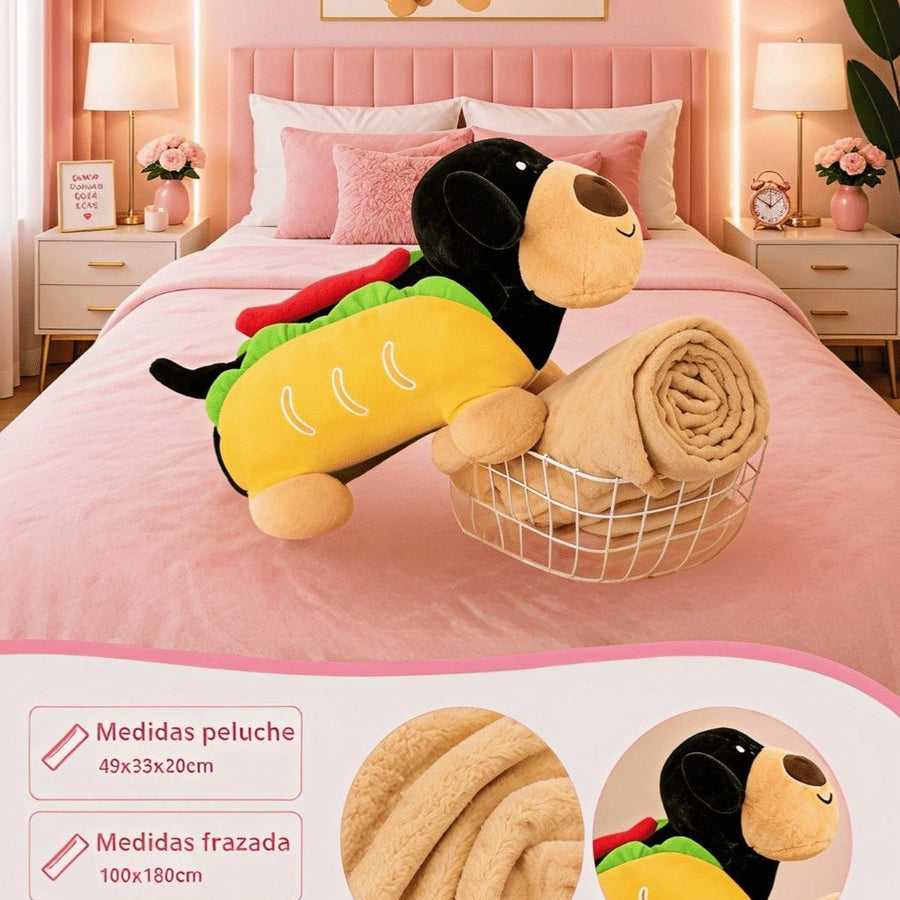 Peluche Almohada con Frazada Térmica 2 en 1 | Manta Suave de Poliéster (50x30 cm)