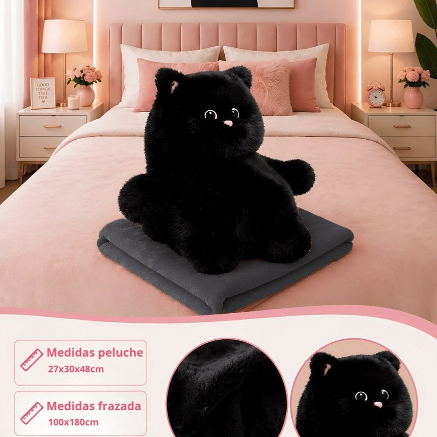 Peluche Almohada con Frazada Térmica 2 en 1 | Manta Suave de Poliéster (50x30 cm)