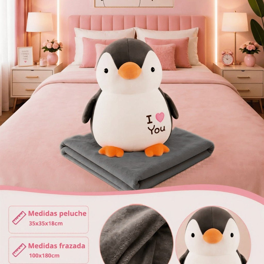Peluche Almohada con Frazada Térmica 2 en 1 | Manta Suave de Poliéster (50x30 cm)