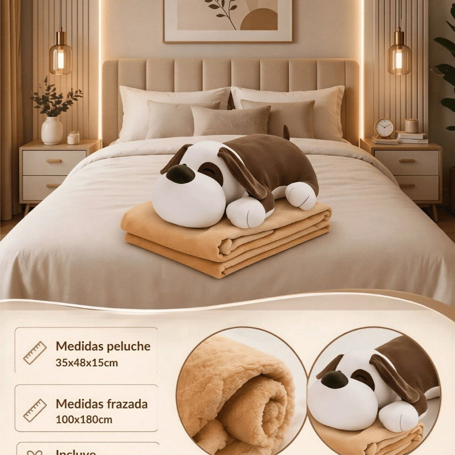 Peluche Almohada con Frazada Térmica 2 en 1 | Manta Suave de Poliéster (50x30 cm)
