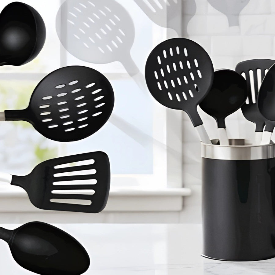 Set de Cucharones para Cocina 5 Piezas con Soporte