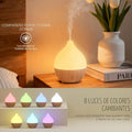 Difusor Ultrasónico Salking – Humidificador de Aromaterapia Estilo Madera con 8 Luces LED
