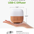 Difusor de Aceites Esenciales InnoGear – Humidificador Portátil USB-C de 150ml con Luces LED