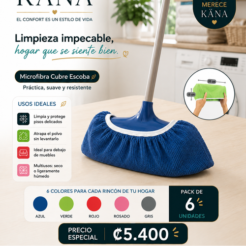 Fundas de Microfibra para Escoba | Pack 6 Unidades | Colores Variados